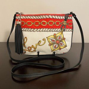 Brighton Glitter Go Canvas Crossbody Red Black White